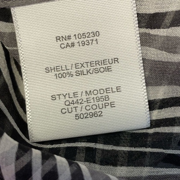 Equipment Femme Sheer Striped Blouse top shirt striped silk Sz S - Picture 6 of 6
